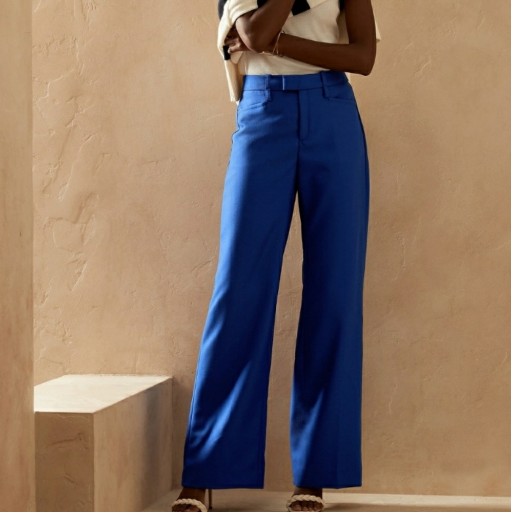 Banana Republic Cobalt Wide Leg Trousers